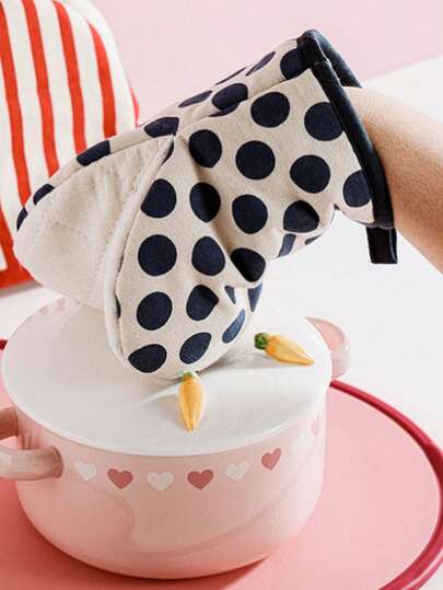 1pc Thick Microwave Oven Glove, Linen Heat Resistant Glove For Kitchen Baking, Oven And Steamer Use