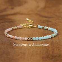 1条简约时尚天然石串珠手链,包含紫水晶、月光石、橄榄石、闪亮宝石,采用3毫米刻面珠子,精致水晶手链,适合女性日常及度假佩戴。 - 彩色 - 查看 9