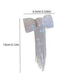 1个水晶蝴蝶发夹，奢华长流苏发夹 - 彩色 - 查看 4