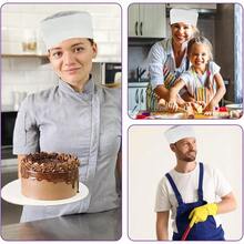 Mesh Chef Hats Chef Beanie Adjustable White Unisex Chef Hats Beanie Flat Catering Hat Adjustable Kitchen Cooking Caps With Breathable Mesh Top Kitchen Cooking Food Service Cap Adults Women Men - Mặc định - Xem 6