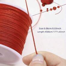 4500cm/1775in #72 0.8mm Braided Rope, Chinese Knot, DIY Jewelry Pendant Craft String - 45m/1771in - View 5