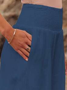 Pantalones largos anchos y sueltos de estilo casual europeo y americano para el verano - azul real - Ver 5