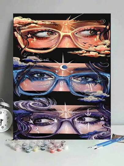 Galaxy Girl Abstract Colorful Portrait DIY Oil Painting By Numbers Canvas Painting Crafts Adult Home Decoration 40x50cm/16x20inch Holiday Gifts