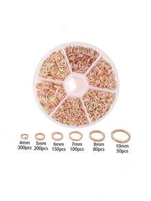 1 Box Multi-Size DIY Jewelry Earring Accessories - 4/5/6/7/8/10mm Single Loop Rings, Jewelry Making Tools Pliers, Jump Rings, Iron Rings, Decorative Rings, Open Rings, Earring Chains, Material Box Set, For Jewelry Making, Jump Rings - 6 Types Of Jump Ring Set - View 17