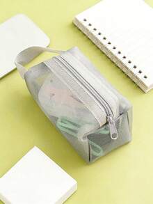 1/3pcs Mini Storage Bag, Transparent Mesh Zipper Pouch, Mini Cosmetic Bag, Can Store Coins, Keys, Transit Cards, Toys, Cosmetics, Charging Cables - Washable - View 13