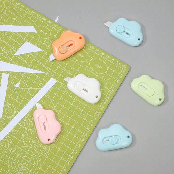 Mini Box Cutter Retractable Utility Knife Cute Small Letter Opener Envelope Slitter Package Box Opener With Keychain Hole