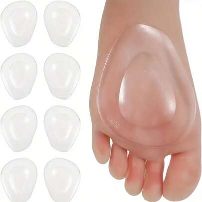 Almohadillas de silicona autoadhesivas para la parte delantera del pie, plantillas de soporte de arco de gel, plantillas de soporte de arco, soporte de arco semi, almohadillas antideslizantes, alivio del dolor de pies, cómodo unisex