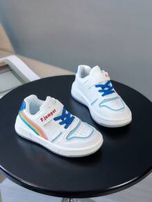 1 Pair Fashionable, Lightweight And Comfortable Children's Sports Shoes, Suitable For Indoor, Outdoor And School Wear - White - View 4