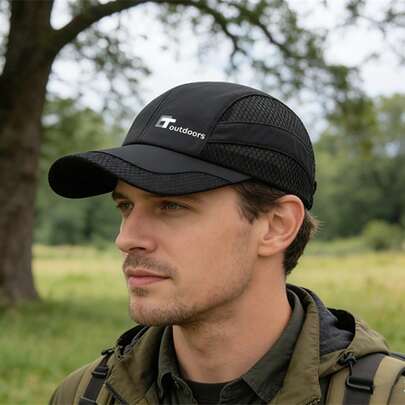 1pc Lightweight Breathable Mesh Baseball Cap, Outdoor Casual Quick-Dry Sun Hat, Suitable For Spring, Summer And Autumn