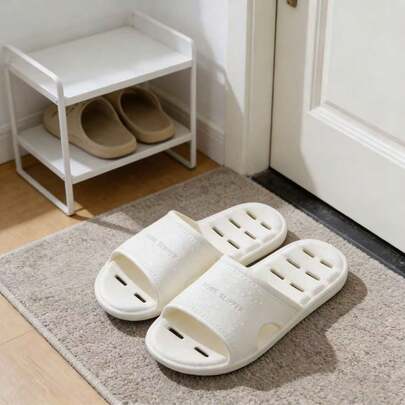 Summer Bathroom Quick-Drying Slippers, Home Anti-Slip Hollow Breathable Shower Sandals