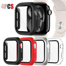 6pcs Or 4 Packs Or 2Pcs Pc + Tempered Glass All-In-One Watch Case, Anti-Drop Stylish Protective Cover, Compatible With Apple Watch Case 40/41/42/44/45/46/49mm, Compatible With Apple Watch Series Ultra/Se/11/10/9/8/7/6/5/4/3/2/1, Smart Watch Accessories Men Women - 4PCS - View 34