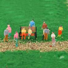 99pcs Miniature Painted Model Figures Set, 1:75-1:200 Scale - Train Station & City Scene Passengers, Dollhouse Role Play Characters, Perfect For Model Train Layouts & Architectural Projects - Multicolor - View 12