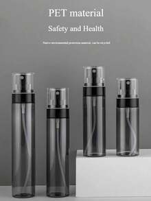 1/4个装 60ml-120ml 便携式乳液可灌装瓶，黑色塑料喷雾瓶，适合户外旅行，可灌装喷雾瓶，纳米喷雾化妆品保湿旅行补充装瓶，小型喷雾瓶，适用于爽肤水 - 黑色 - 查看 3