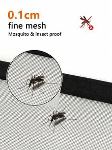 Black Zipper Window Screen Set, No-Drill Hook & Loop Install, Breathable Mosquito Net, Removable & Reusable For Home Windows - Black Zipper Screen - View 5