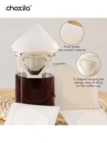 choxila 30/60/90pcs Portable Disposable Coffee Filter Bags - Easy-To-Use Drip Style Design, Leak-Proof And Durable, Suitable For Home, Travel, Parties And Weddings, Allowing You To Brew Delicious Coffee Anywhere - Filter Paper - View 2