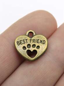 10pcs 14x15mm Double Sided Best Friends Paw Heart Charms Pendant For DIY Jewelry Making Necklace Keychain Phone Chain Bracelet Making Accessories Handmade Craft Making Findings - Dog Paw - View 9