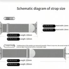 1pc Unisex Classic Stainless Steel Dual-Buckle Magnetic Milanese Loop Band Compatible With Apple Watch Series 10 9 45mm-38mm, Series Ultra/SE/10/9/8/7/6/5/4/3/2/1, Black Fashionable Band, Smart Watch Band, Watch Band Accessories, Breathable Non-Sweat, Popular Spring/Summer Item - Black - View 11