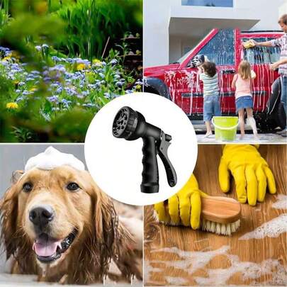 Bộ vòi tưới vườn áp lực cao có thể thu gọn, súng phun đa chức năng với nhiều đầu phun, dùng để tắm cho thú cưng nhẹ nhàng, rửa xe hiệu quả, tưới cỏ, dọn dẹp sân vườn.