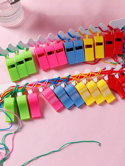 1/12/24个随机颜色运动哨，适用于足球、篮球比赛、生日、婚礼庆典、圣诞节欢呼、裁判哨