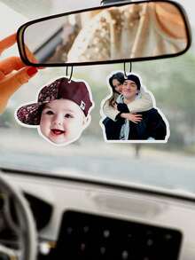 Personalized Photo Car Pendant, Customized Acrylic Rearview Mirror Decor, Personalized Car Photo, Fashionable Colorful Cute Minimalist Cartoon Unique Personalized Gift, Suitable As Christmas Gift, Valentine's Day Gift, DIY Customized Birthday Gift, Anniversary Gift, Durable Colorful Cute Fun Cartoon Y2K Style Unisex Casual Customized Unique Gift, Suitable For Him/Her, Boyfriend/Girlfriend, Family, Friends, Exquisite Gift - Multicolor - View 4