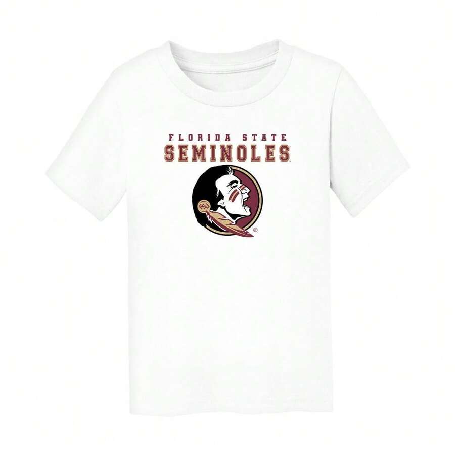 Florida State Seminoles Varsity Logo Kids T-Shirt _ NCAAs Licensed 100% Cotton Infant Toddler Tee. - trắng - Xem 1