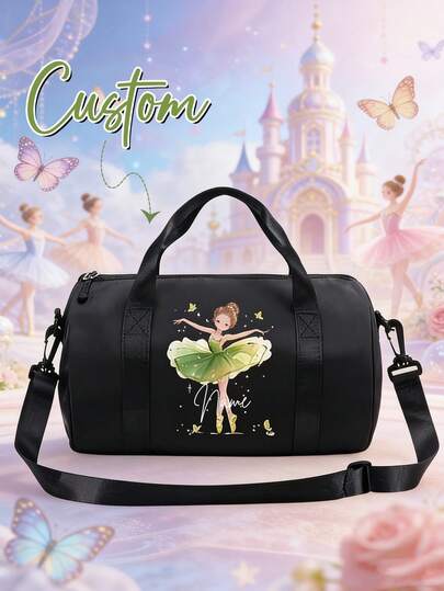 This Mini Casual Multi-Functional Handbag/Travel Bag Features A Ballet Dancer Design, Very Suitable For The Back-To-School Season. You Can Customize Your Name Or Holiday Greetings. It Comes With An Adjustable Shoulder Strap And Has A Cute, Fashionable Design. Suitable For Daily Use, Outings, Travel, Swimming, Fitness And Outdoor Activities. It Also Makes A Great Gift For Friends And Family.