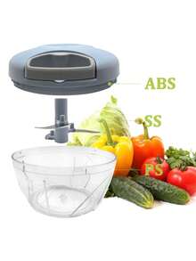 1pc Manual Food Processing Vegetable Chopper, Portable Hand-Pulled Garlic Onion Chopper, Garlic Grinder, Onion Chopper, Onion Cutter, Garlic Chopper, Manual Meat Grinder, Rotary Onion Crusher, Vegetable Cutter, Creative Fruit Grinder - Multicolor - View 2