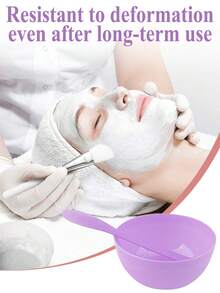 18/6件套面膜勺、面膜碗套装、搅拌棒、塑料涂抹刷、混合工具、刮刀、面膜棒。沙龙版。操作简便。 - 彩色 - 查看 2