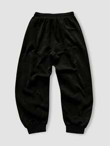 Quần thể thao nam dáng rộng thoải mái in hình trái tim Tom và Jerry, có dây rút ở eo và túi. - màu đen - Xem 2