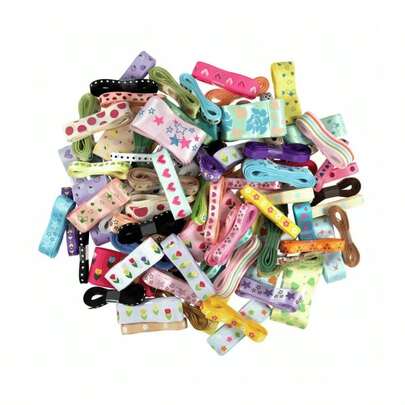 Bundle Of 100 Ribbons, 3m Each, In Satins And Grosgrains, Widths From 6mm To 38mm By Trimits