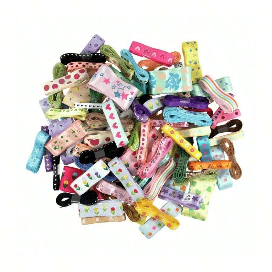 Bundle Of 100 Ribbons, 3m Each, In Satins And Grosgrains, Widths From 6mm To 38mm By Trimits - Other - View 1