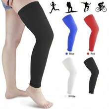 Full Length Elastic Knee Sleeve, Extended 4-Way Leg Sleeve, Comfortable 3D Contoured Knee Brace With Silicone Anti-Slip Strips, Suitable For Running, Basketball And Daily Life - Multicolor - View 4