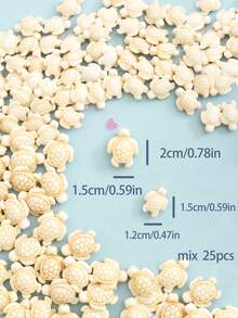 25件套混色沙滩度假风白色海龟DIY手链项链吊坠配件 - 米色 - 查看 7