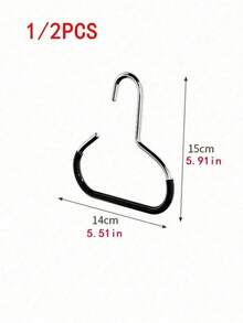 2 piezas Organizador de sombreros negros, Estante colgante para sombreros para el armario, Soporte multifuncional para exhibir sombreros - Negro - Ver 2