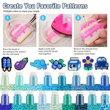 2,6 mm Perles de fusion Sundymot, série de couleurs bleues, emballées individuellement, 2000 pièces+ avec bouteille de rangement, anti-déversement, fournitures artisanales pour fabrication de bijoux, pendentifs, porte-clés, cadeaux pour remise des diplômes, rentrée scolaire, Noël, fête, anniversaire, kit de recharge de perles de fusion multicolores de 2,6 mm - Perles puzzle de 2,6 mm - Voir 3