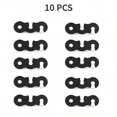 10个户外露营铝合金降落伞扣，帐篷绳索调节器，S形防风绳扣