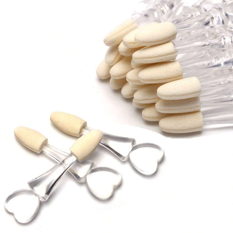 30pcs/6pcs Crystal Clear Single-Ended Makeup Sponge Cotton Swabs, Mini Eyeshadow Brushes, Eyeshadow Applicators, Eye Makeup Tools - A - View 1