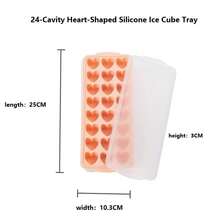 24-Cavity Silicone Ice Cube Tray, Heart Shaped, Easy Release, Stackable, Suitable For Freezing Cocktails And Whiskey, Kitchen Ice Cube Mold With Lid - Multicolor - View 11