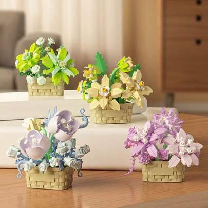 Building Blocks Preserved Flower Arrangement DIY Assembly Toy, Gifts For Mother's Day, Valentine's Day, Thanksgiving