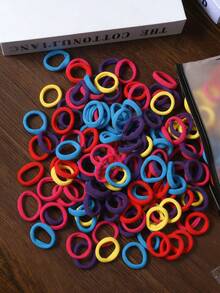 200 piezas de lazos de pelo elásticos y pequeños para niñas con cabello fino, versátiles y de moda para uso diario - Multicolor - Ver 2
