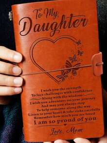 High-Quality Cartoon Notebook, PU Leather Travel Journal, Letter Combination, Gift For Women & Men, Refillable Notepad - Multiple Styles - View 4