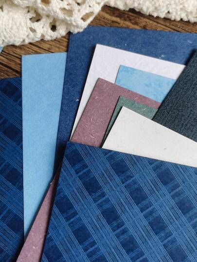 20 buc/pachet hârtie decorativă gofrată albastră, potrivită pentru meșteșuguri, scrapbooking, fundal