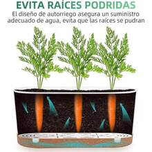 Set 2 macetas rectangulares de riego automático 16" Macetas largas para Ventana y Exterior Drenaje Mejorado y depósito de Agua para Plantas de Interior y jardín Blanco - Blanco - Ver 3