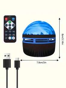 Minimalist Design Polar Projector With Remote Control, Aurora Projection Lamp, USB Powered, LED Comet Effect Lighting, Remote Control Included, Suitable For Bedroom Star Projector, Night Light Projector, Great For Parties, Birthdays, Relaxing Atmosphere In Office Or Home, Purple LED Lights, Ideal Gift For National Day, Labor Day - Multi-color light - View 13