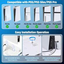 Pixel Style RGB Cooling Base, Compatible With P5, P5 Slim And P5 Pro Disc/Digital Edition, Dual Controller Charging Base, 3-Speed Turbo Cooling Fan, 9 RGB Lighting Modes, 3 DIY Customizable Display Panels, Headphone Holder And USB Expansion - View 6