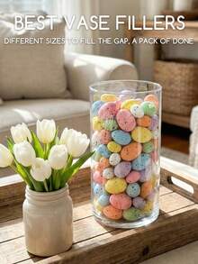 50pcs Mini Polka Dot Foam Easter Eggs, Soft Artificial Bird Eggs Suitable For Vase Filler, Wreath Making, DIY Crafts, Spring Table Decor - View 4