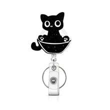 1个可伸缩猫咪胸牌夹，可爱猫咪ID胸牌夹，适用于护士、医生、教师、办公室工作人员 - A - 查看 9