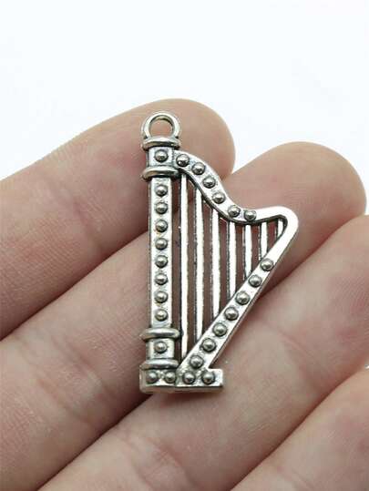 4 piezas de 40x21mm Encantos de arpa Colgante para hacer joyas DIY, collares, llaveros, cadenas de teléfono, pulseras, accesorios de manualidades hechos a mano