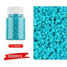 2,6 mm Perles de fusion Sundymot, série de couleurs bleues, emballées individuellement, 2000 pièces+ avec bouteille de rangement, anti-déversement, fournitures artisanales pour fabrication de bijoux, pendentifs, porte-clés, cadeaux pour remise des diplômes, rentrée scolaire, Noël, fête, anniversaire, kit de recharge de perles de fusion multicolores de 2,6 mm - Perles puzzle de 2,6 mm - Voir 9