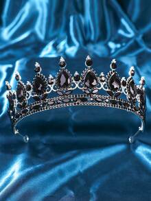 1pc Elegant Queen Crown Rhinestone Romantic Headwear Bridal Wedding Accessories Crown - Multicolor - View 13